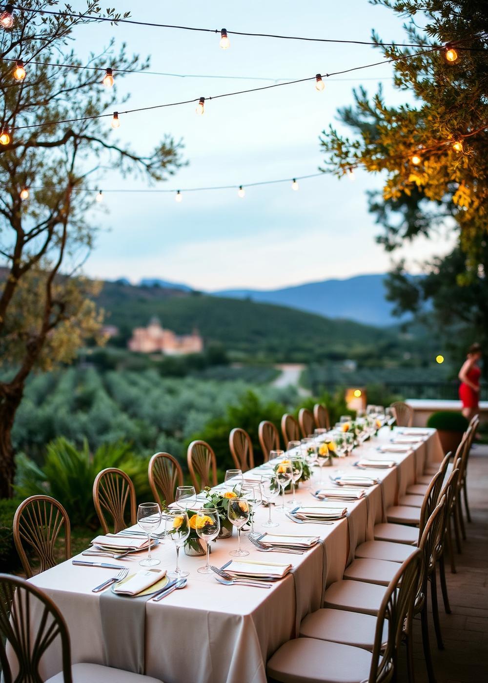 Table d'honneur en terrasse